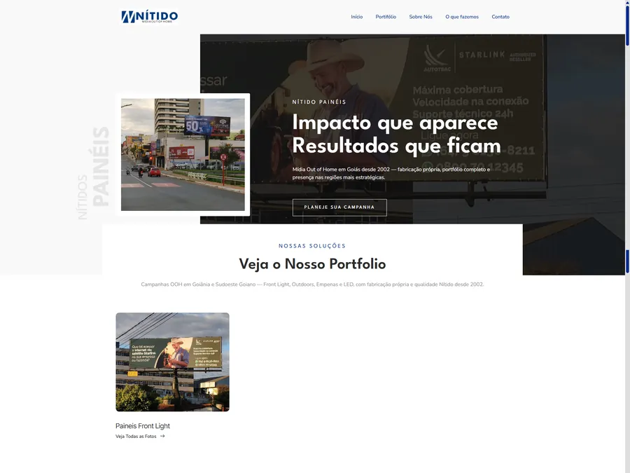 Projeto Nítido Painéis — Portfólio + SEO local desenvolvido pela Sites Rankly